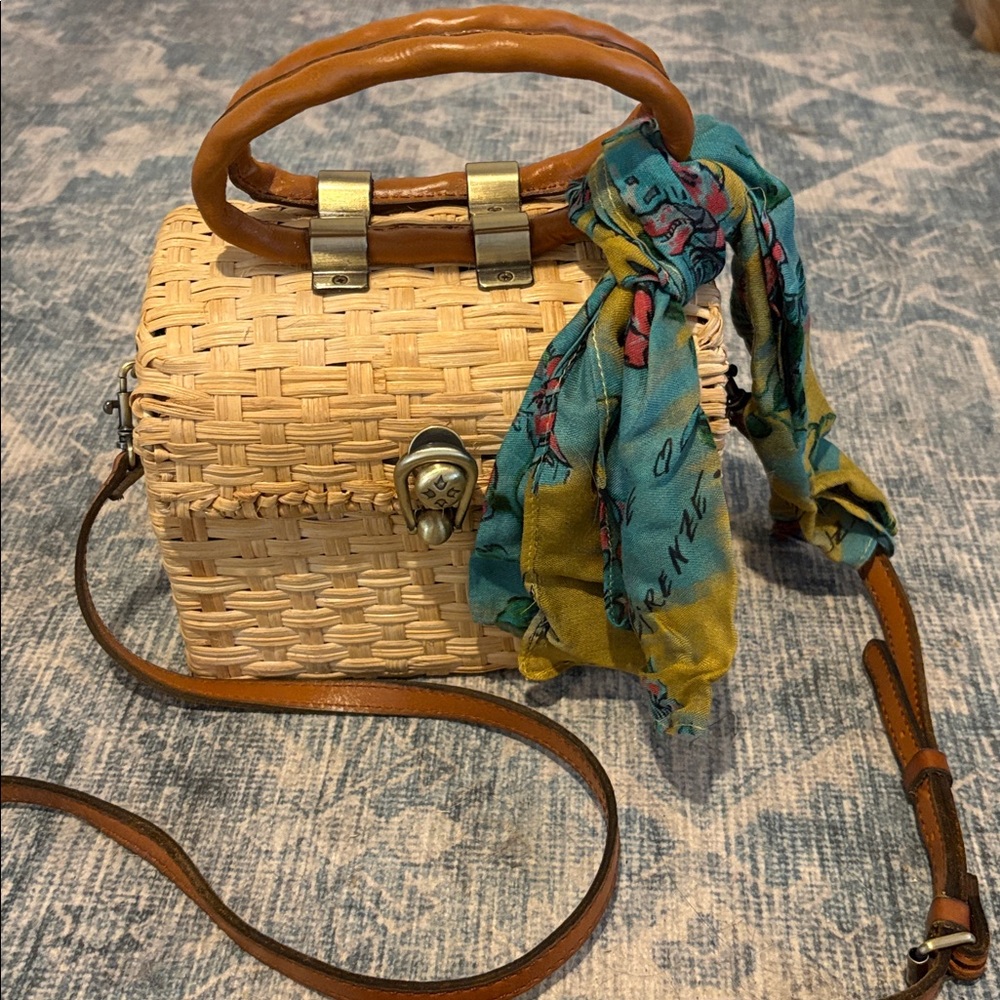 Patricia Nash Montisi Wicker Satchel and Scarf
